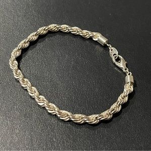 Sterling Silver 925 Rope Chain Bracelet